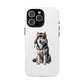 Husky Wearing a Fur Hunter Hat - Tough Phone Case