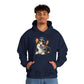 Cute Corgi Wearing A Train Conductors Hat - Adult Hoodie - Too Cute Pets