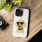 White Poodle Wearing Sunglasses - Tough Phone Case