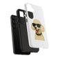 White Poodle Wearing Sunglasses - Tough Phone Case