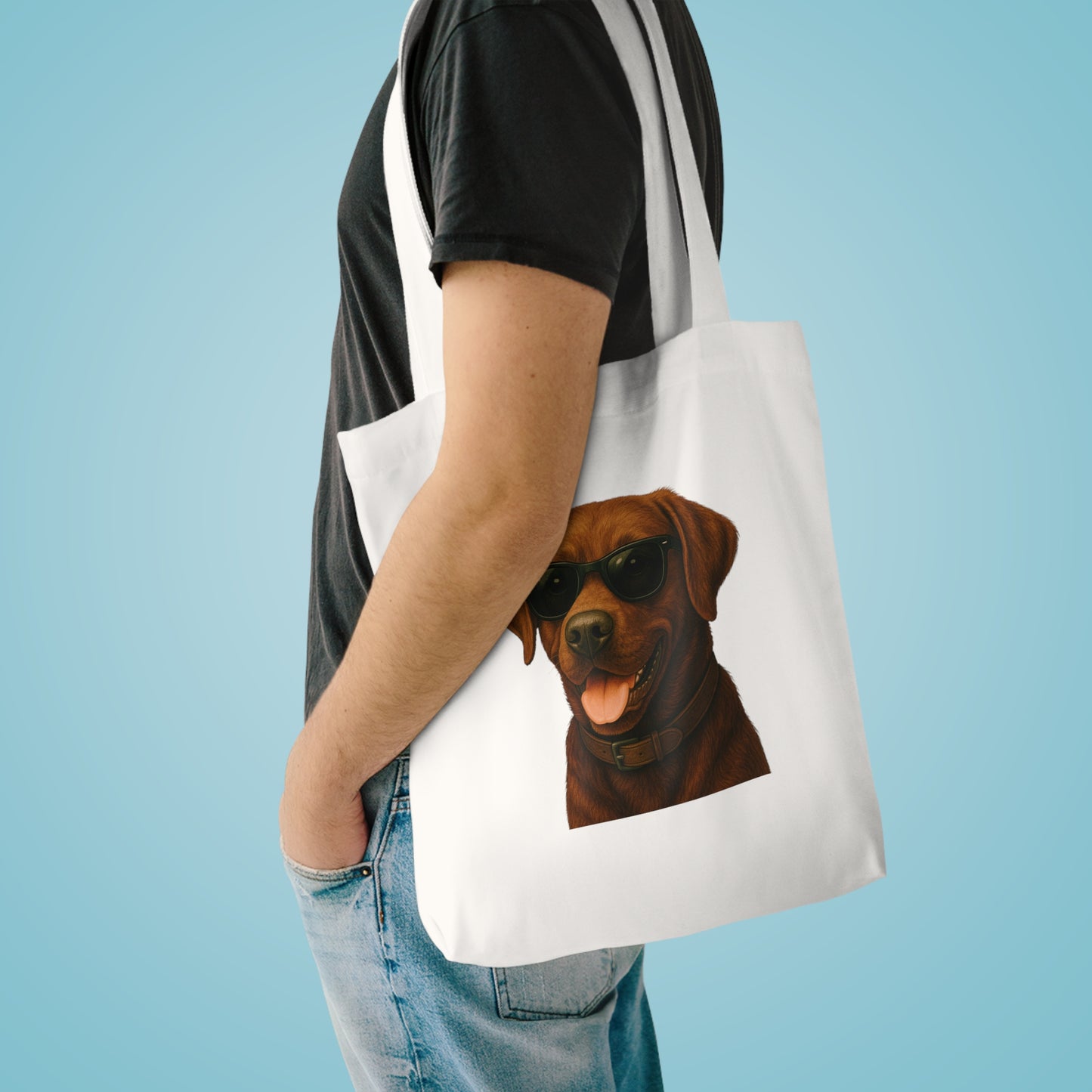 Brown Labrador Retriever Wearing Sunglasses Cotton Tote Bag
