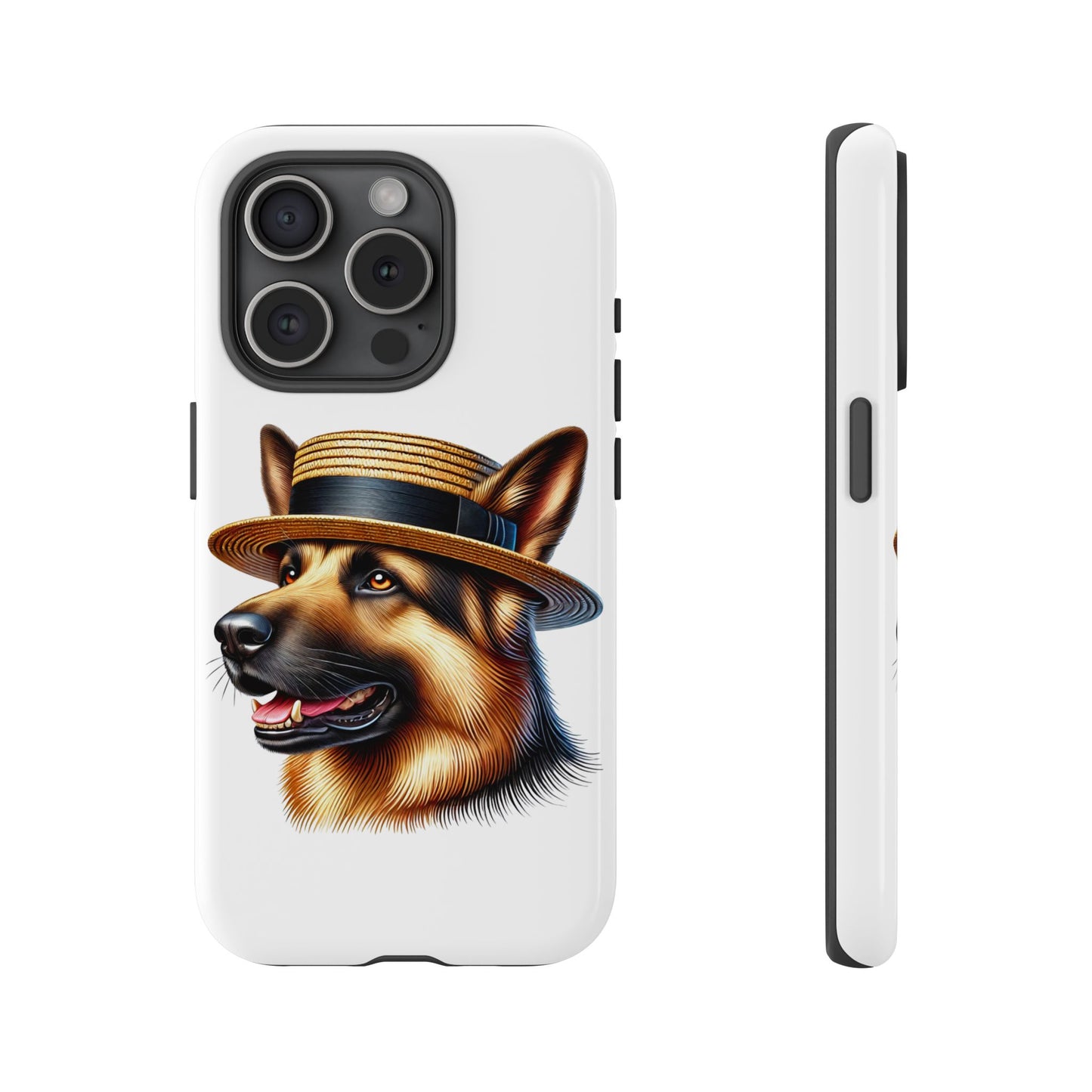 German Shepherd Wearing a Boater Hat - Tough Phone Case