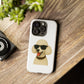 White Poodle Wearing Sunglasses - Tough Phone Case