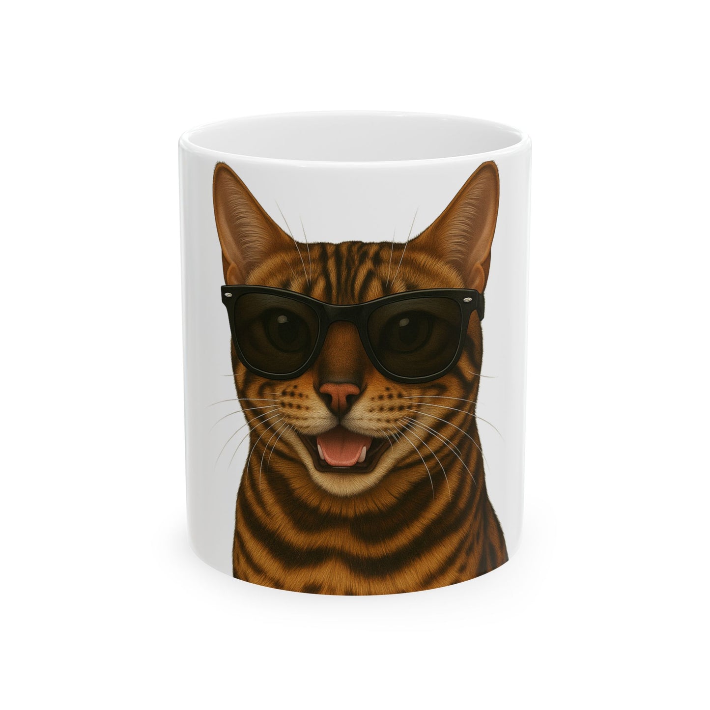 Bengal Cat Wearing Sunglasses Ceramic Mug