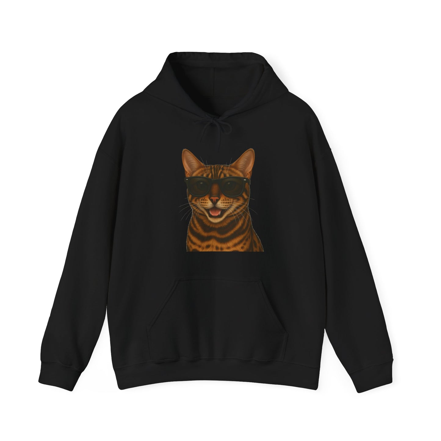 Bengal Cat Wearing Sunglasses - Adult Hoodie