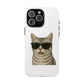American Shorthair Silver Tabby Wearing Sunglasses - Tough Phone Case