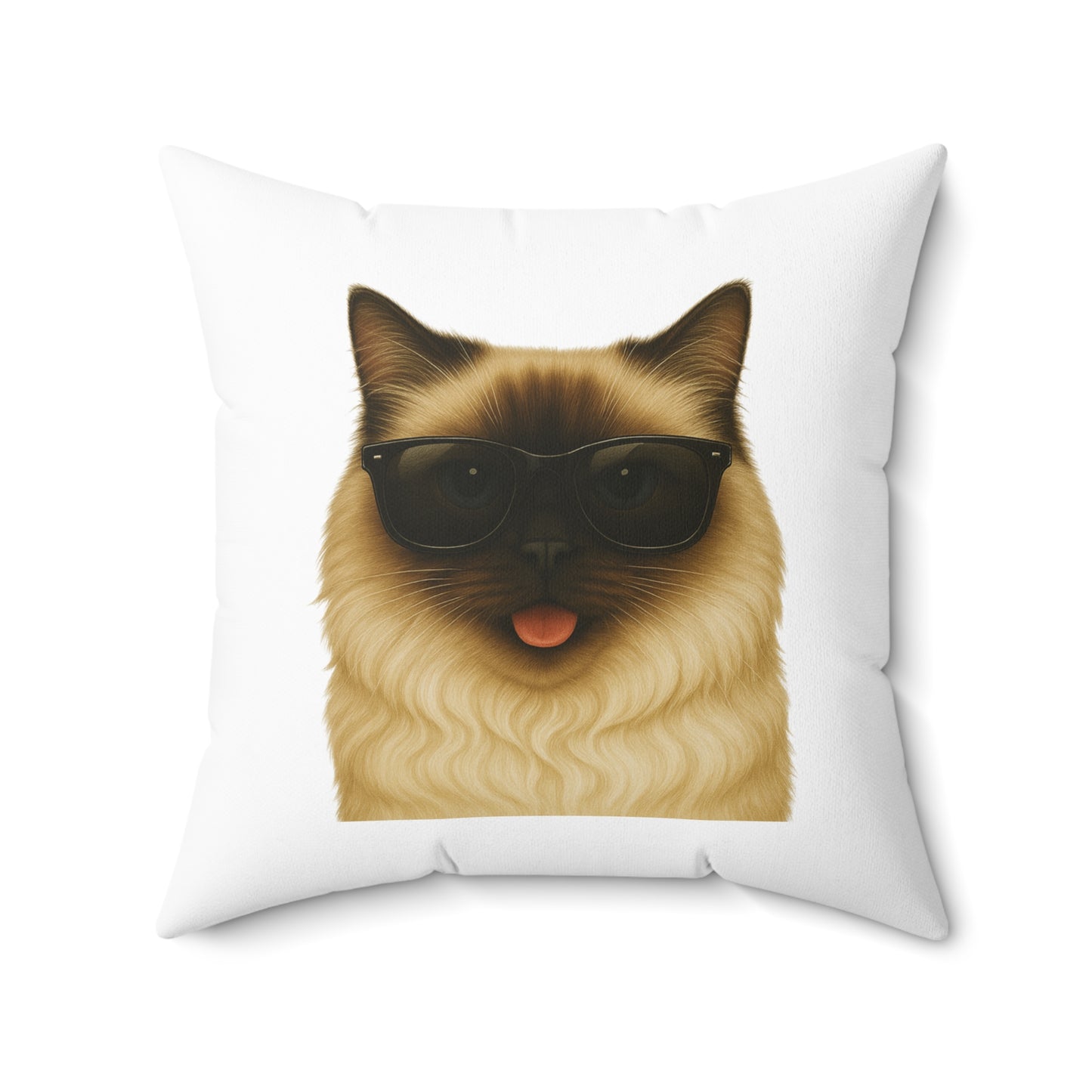 Ragdoll Cat Wearing Sunglasses - Throw Pillow