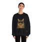 Siberian Cat Wearing Sunglasses - Adult Crewneck Sweatshirt