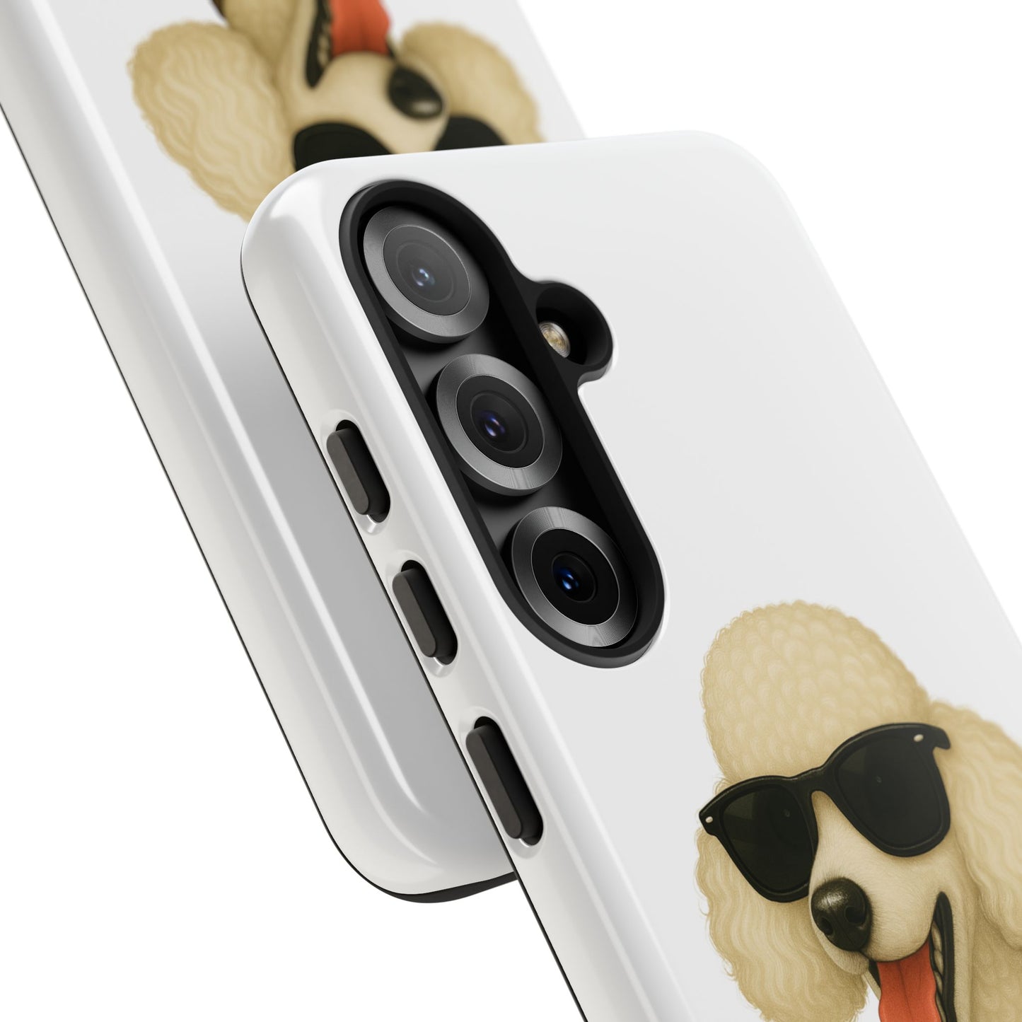 White Poodle Wearing Sunglasses - Tough Phone Case