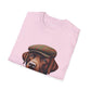 Brown Labrador Wearing Tweed Flat Cap - Adult T-Shirt - Too Cute Pets