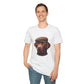 Brown Labrador Wearing Tweed Flat Cap - Adult T-Shirt - Too Cute Pets