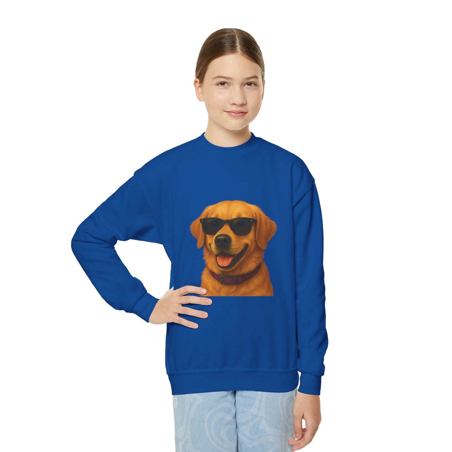 Golden Retriever Wearing Sunglasses - Youth Sweatshirt
