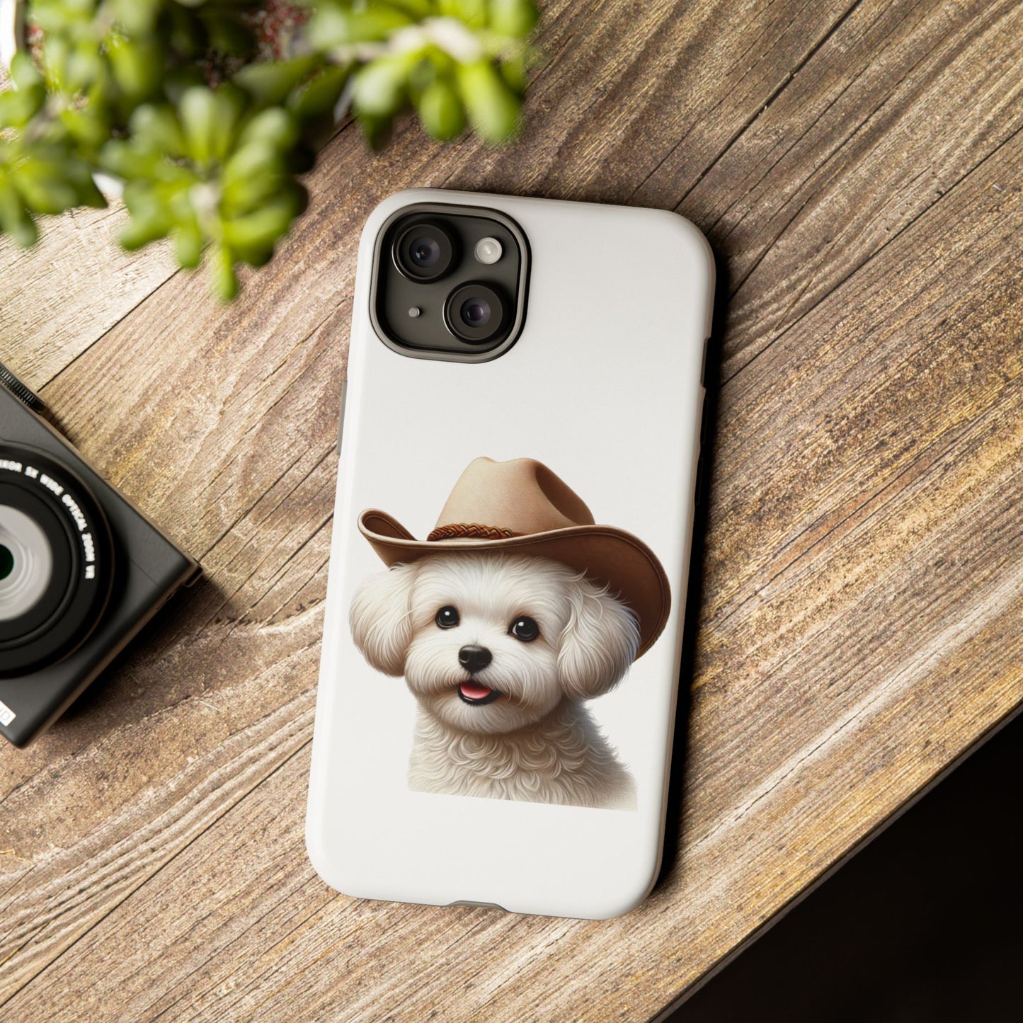 Maltese Wearing a Cowgirl Hat - Tough Phone Case