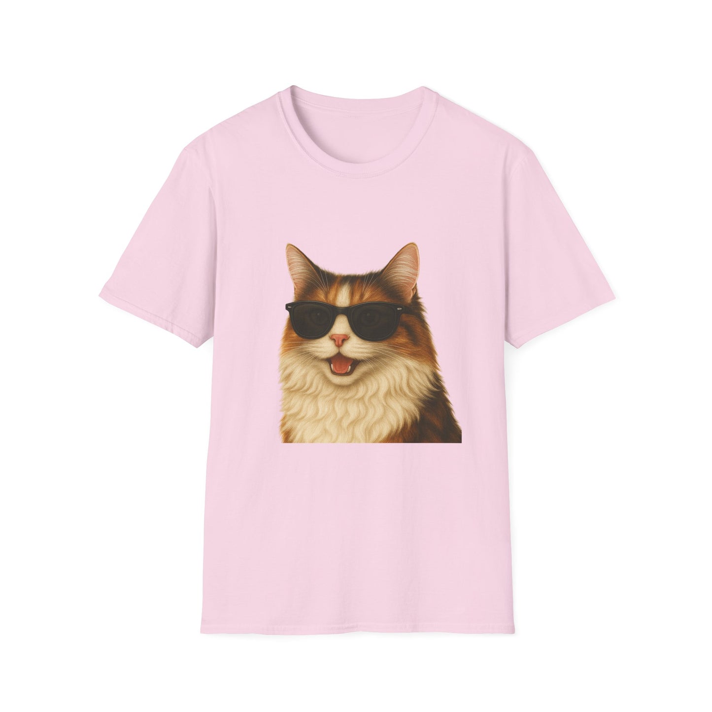 Calico Cat Wearing Sunglasses - Adult T-Shirt
