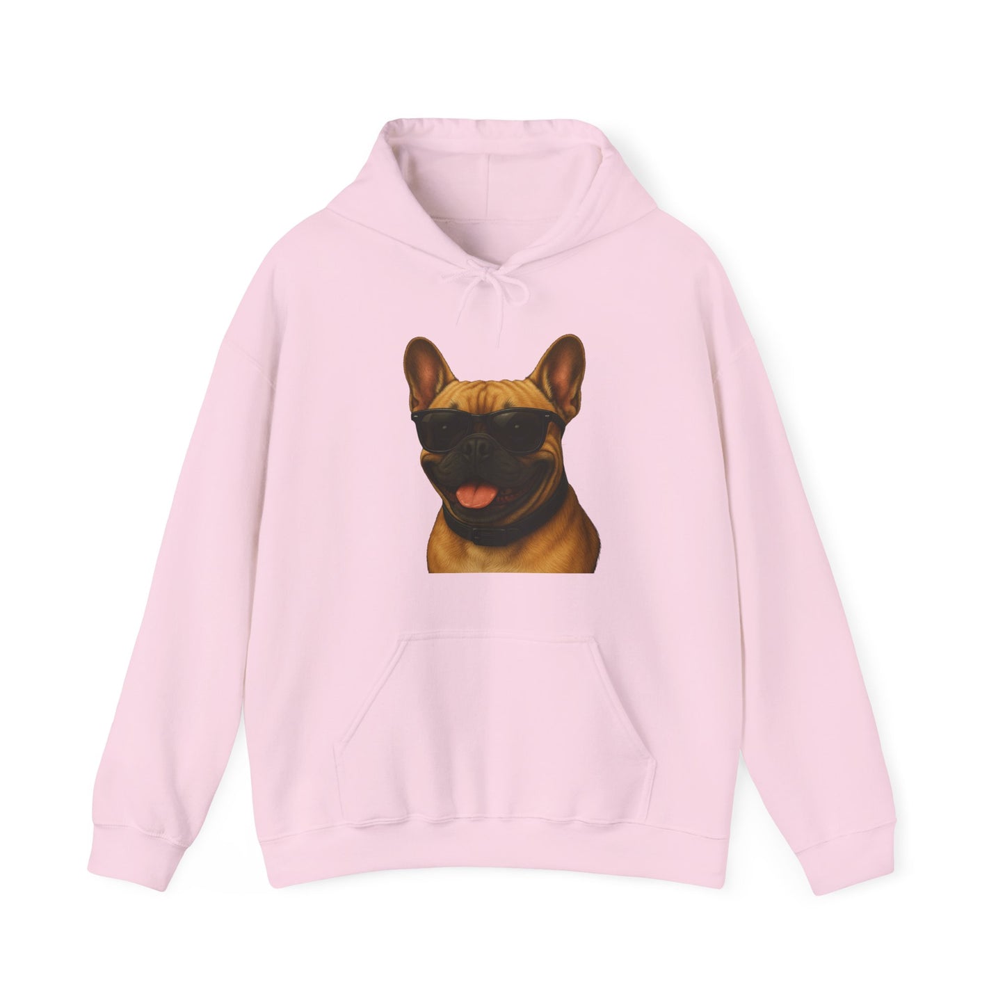 French Bulldog Wearing Sunglasses - Adult Hoodie