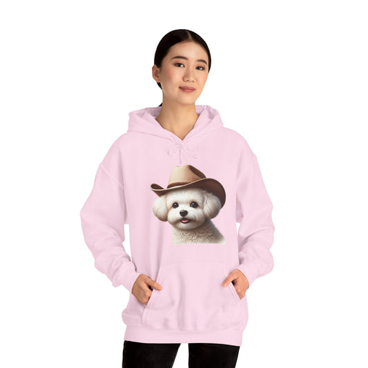 Cute Maltese Wearing A Cowgirl Hat - Adult Hoodie - Too Cute Pets