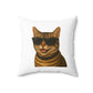 Tabby Cat Wearing Sunglasses - Throw Pillow