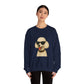 White Poodle Wearing Sunglasses - Adult Crewneck Sweatshirt