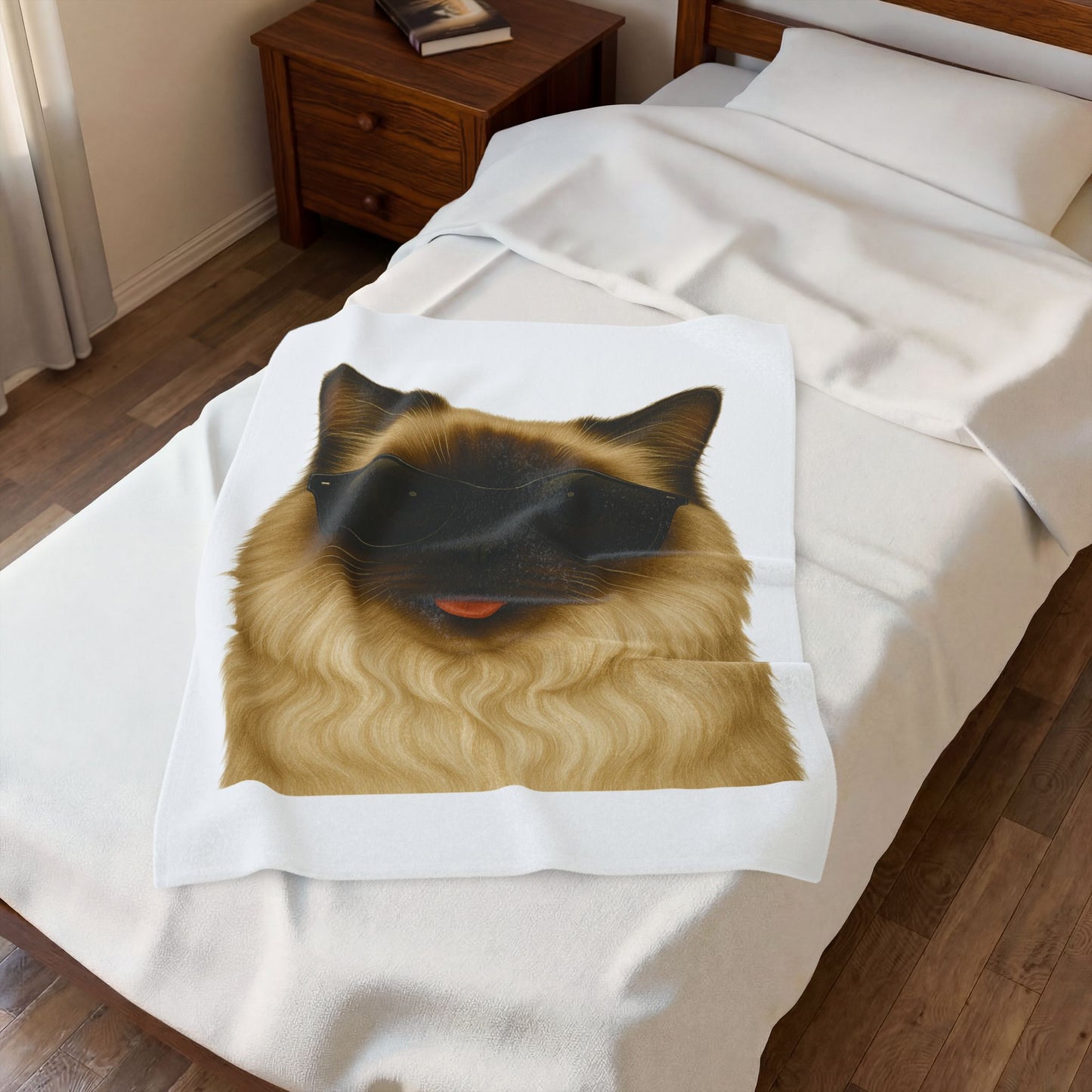 Ragdoll Cat Wearing Sunglasses - Sherpa Blanket