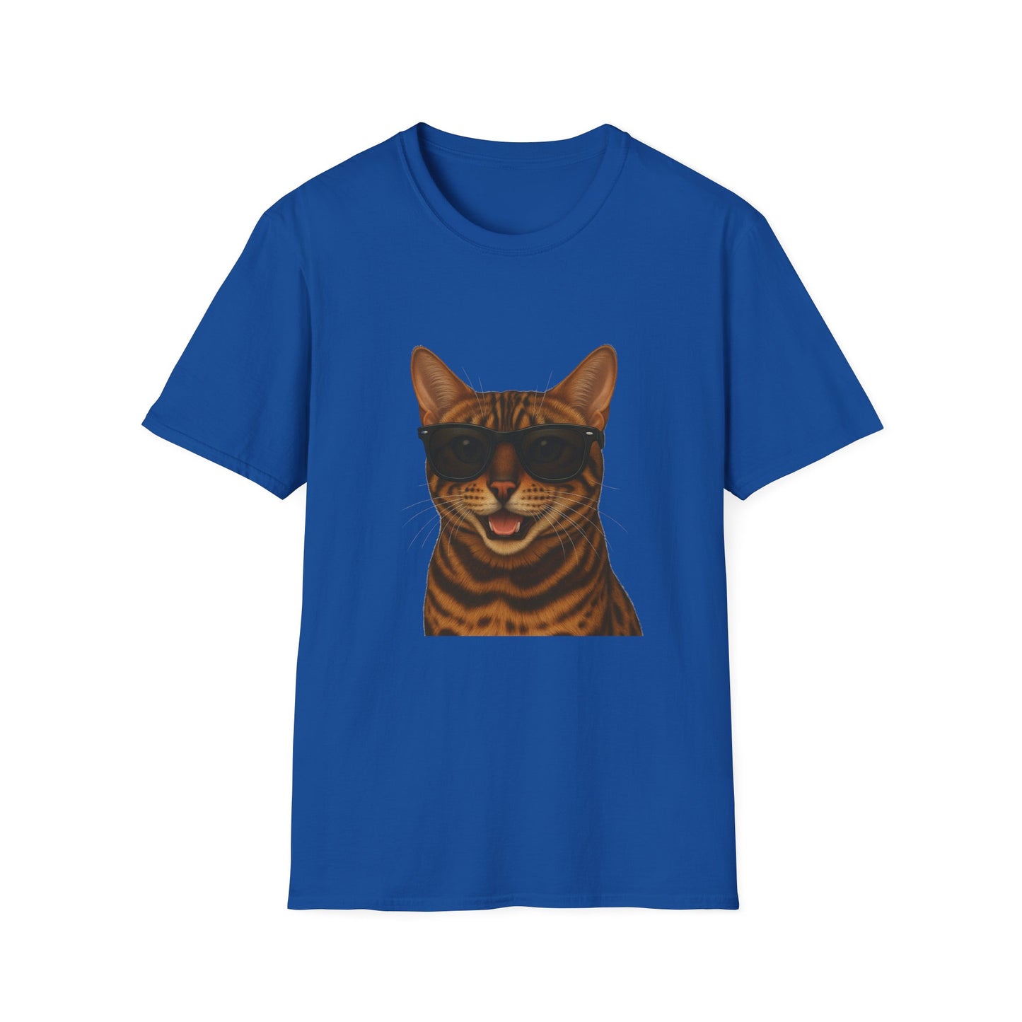 Bengal Cat Wearing Sunglasses - Adult T-Shirt