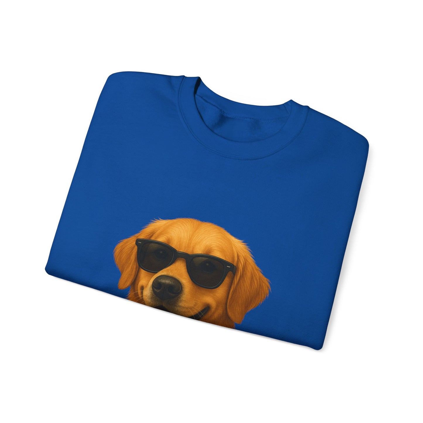 Golden Retriever Wearing Sunglasses - Adult Crewneck Sweatshirt