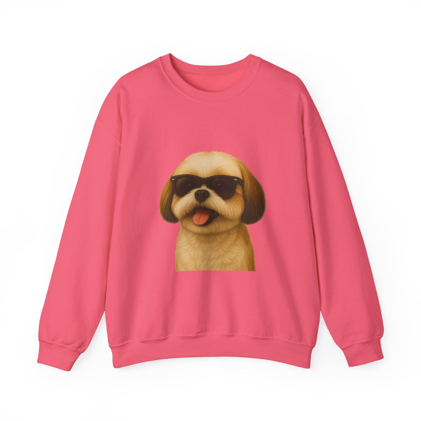 Shih Tzu Wearing Sunglasses - Adult Crewneck Sweatshirt