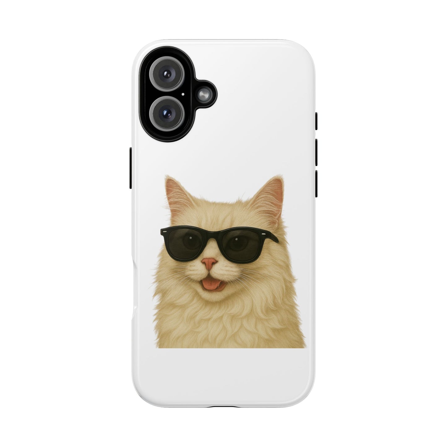 Cream Longhair Cat Wearing Sunglasses - Tough Phone Case