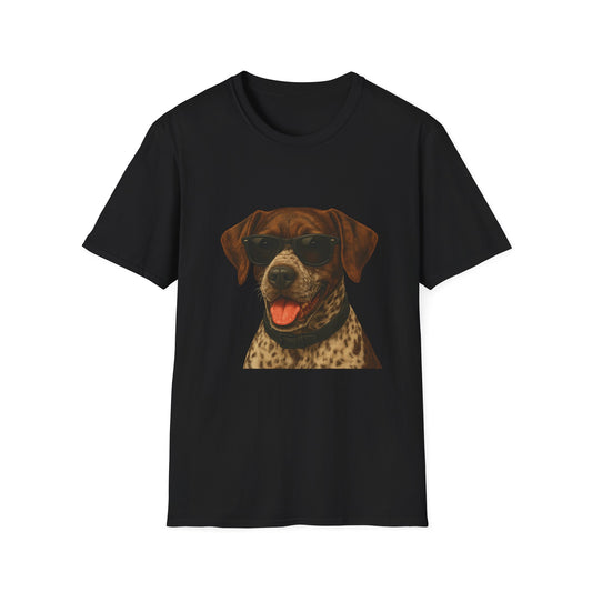 German Shorthaired Pointer Wearing Sunglasses - Adult T-Shirt