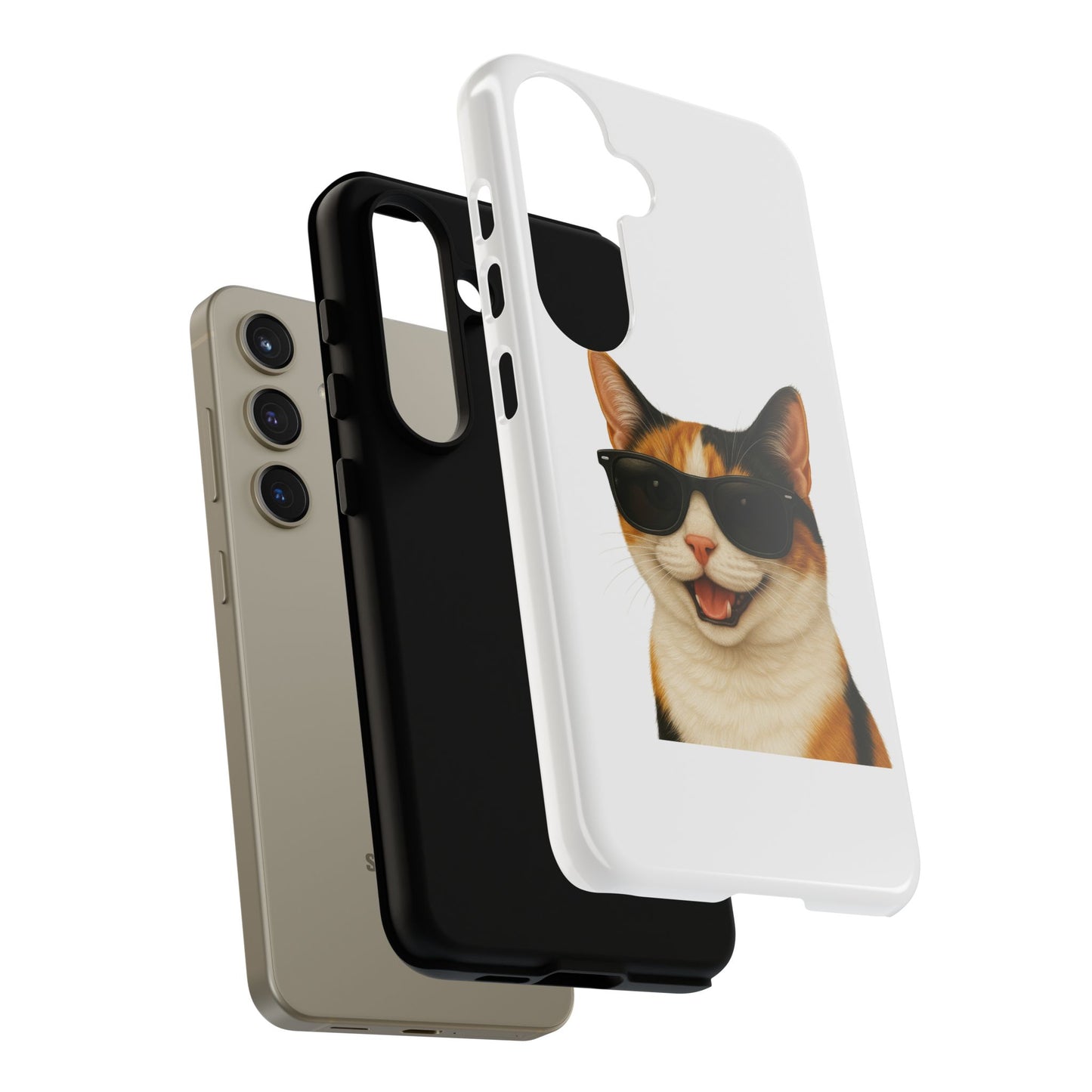 Calico Shorthair Cat Wearing Sunglasses - Tough Phone Case
