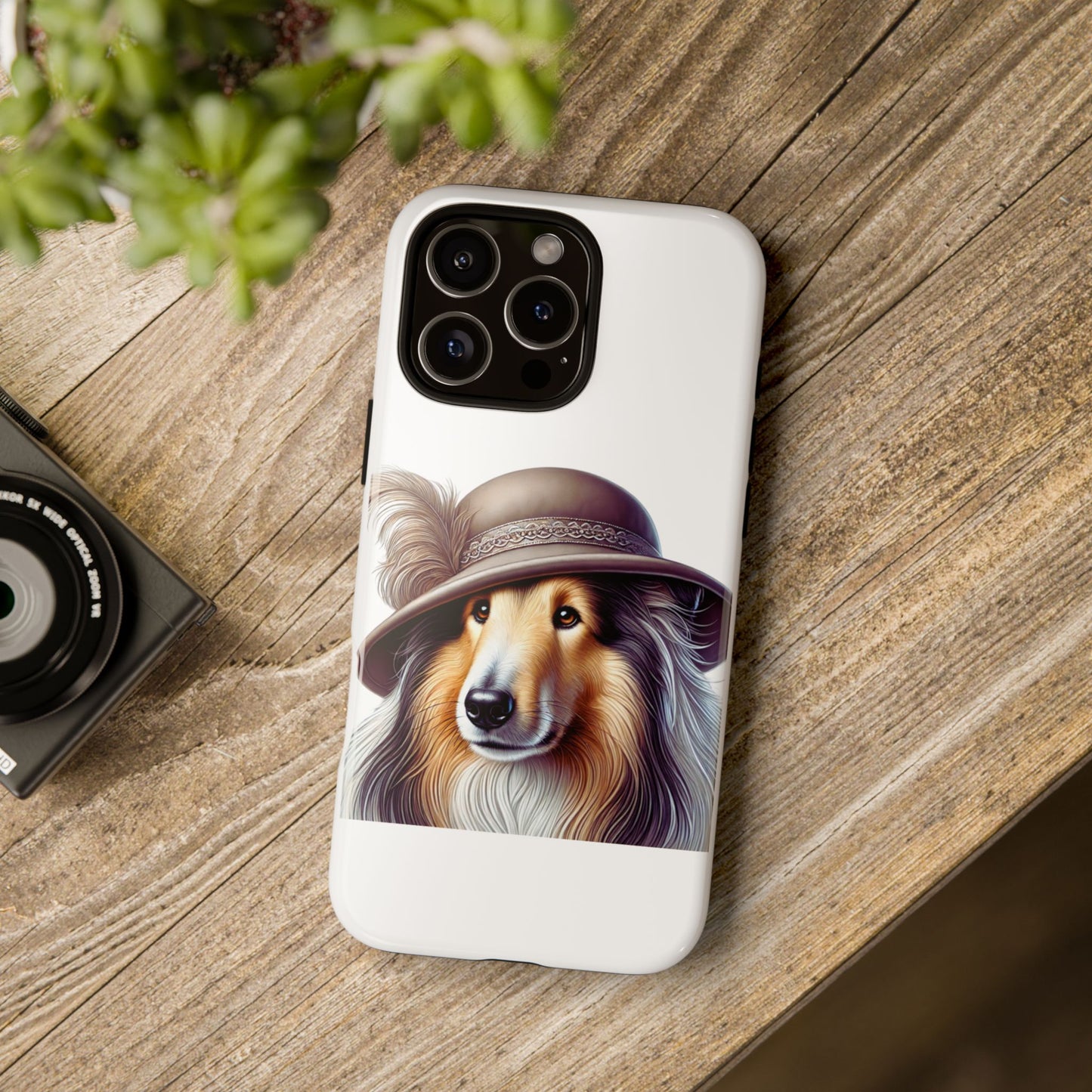 Collie Wearing a Cloche Hat - Tough Phone Case