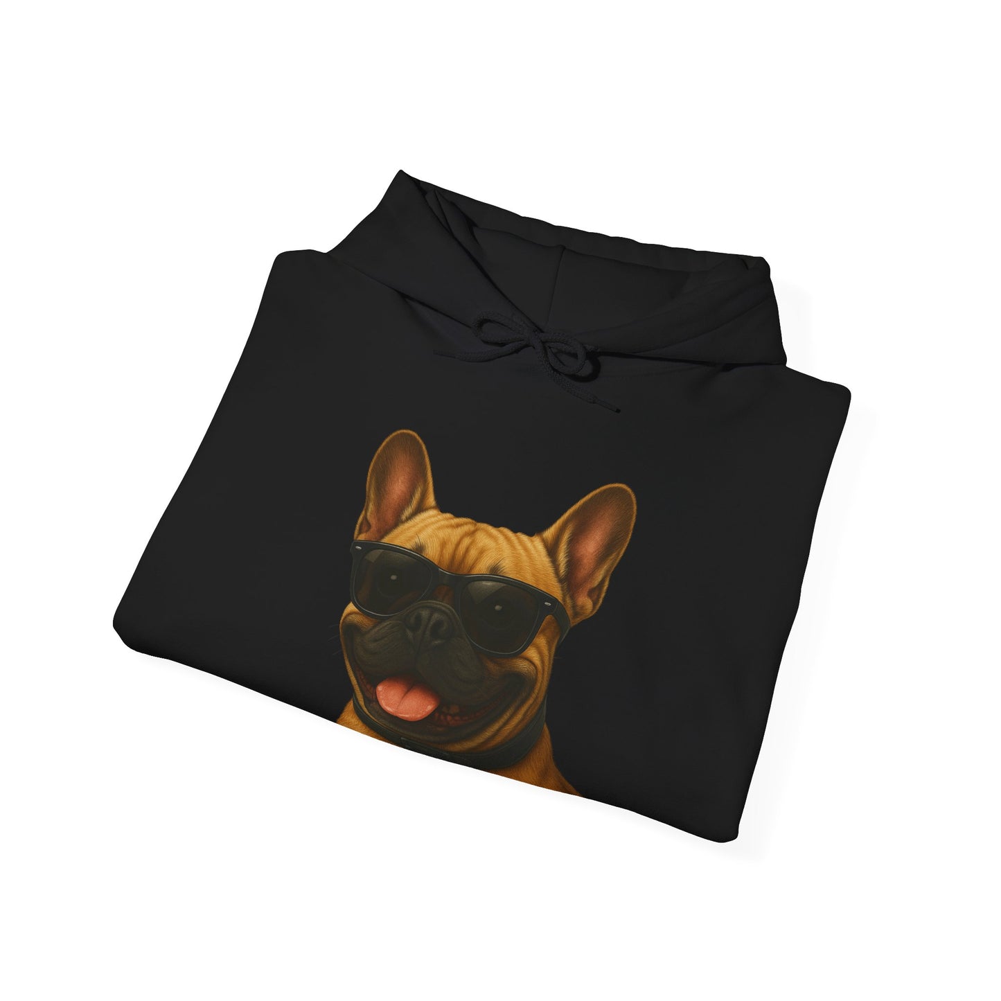 French Bulldog Wearing Sunglasses - Adult Hoodie