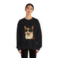 Calico Shorthair Cat Wearing Sunglasses - Adult Crewneck Sweatshirt