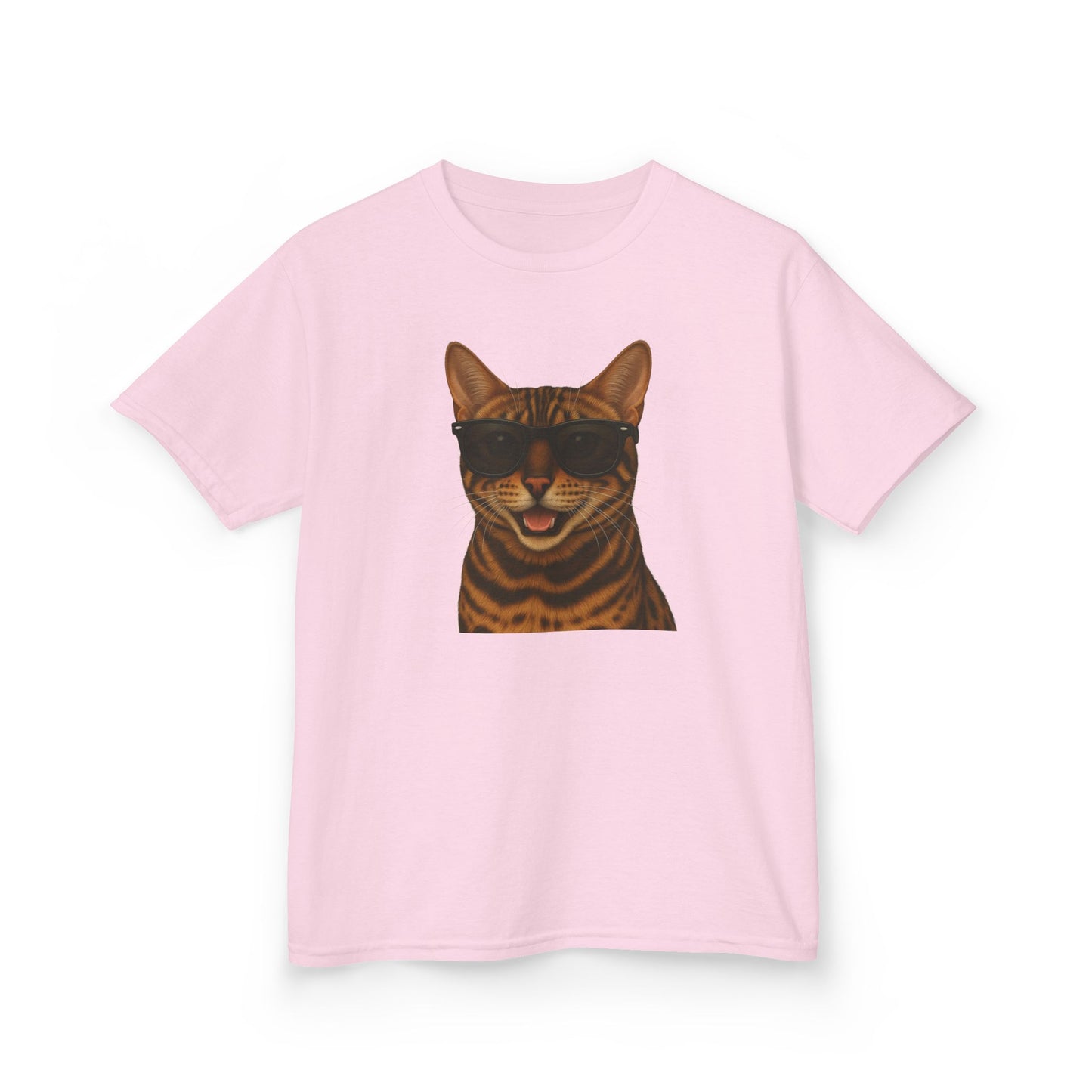 Bengal Cat Wearing Sunglasses Kids Tee