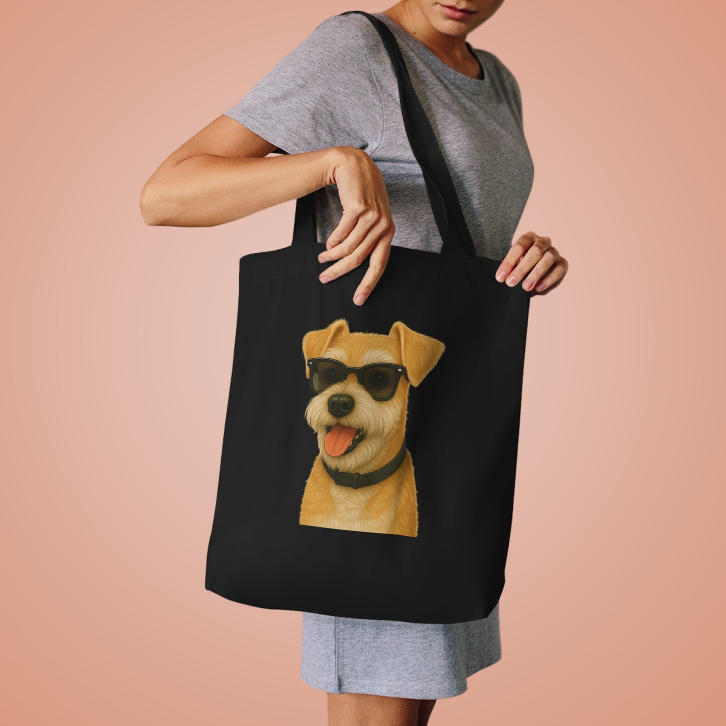 Miniature Schnauzer Wearing Sunglasses Cotton Tote Bag