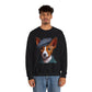 Cute Basenji Pup Wearing Tweed Flat Cap- Adult Crewneck Sweatshirt - Too Cute Pets