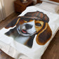 Beagle Wearing a Deerstalker Hat - Sherpa Blanket