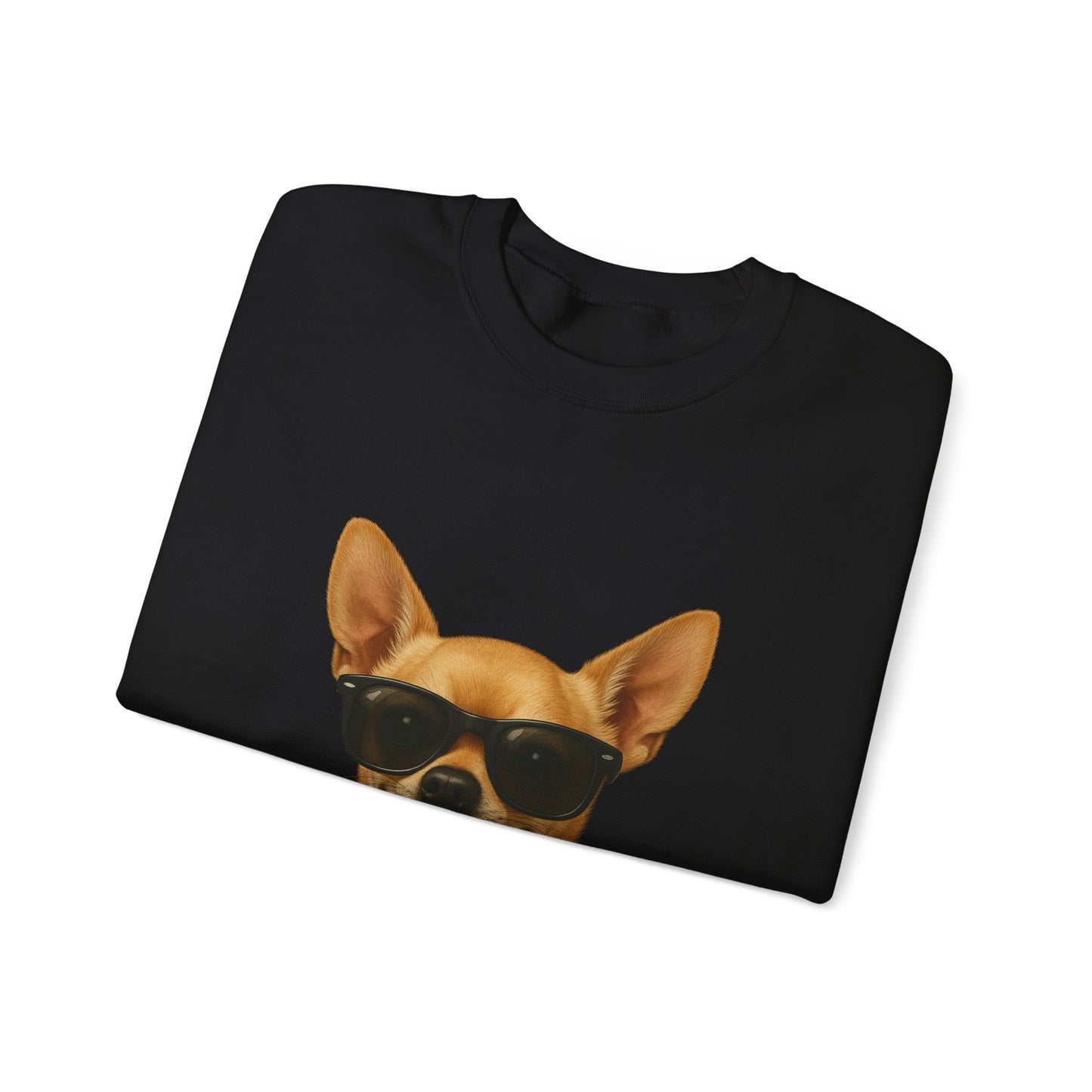 Chihuahua Wearing Sunglasses - Adult Crewneck Sweatshirt