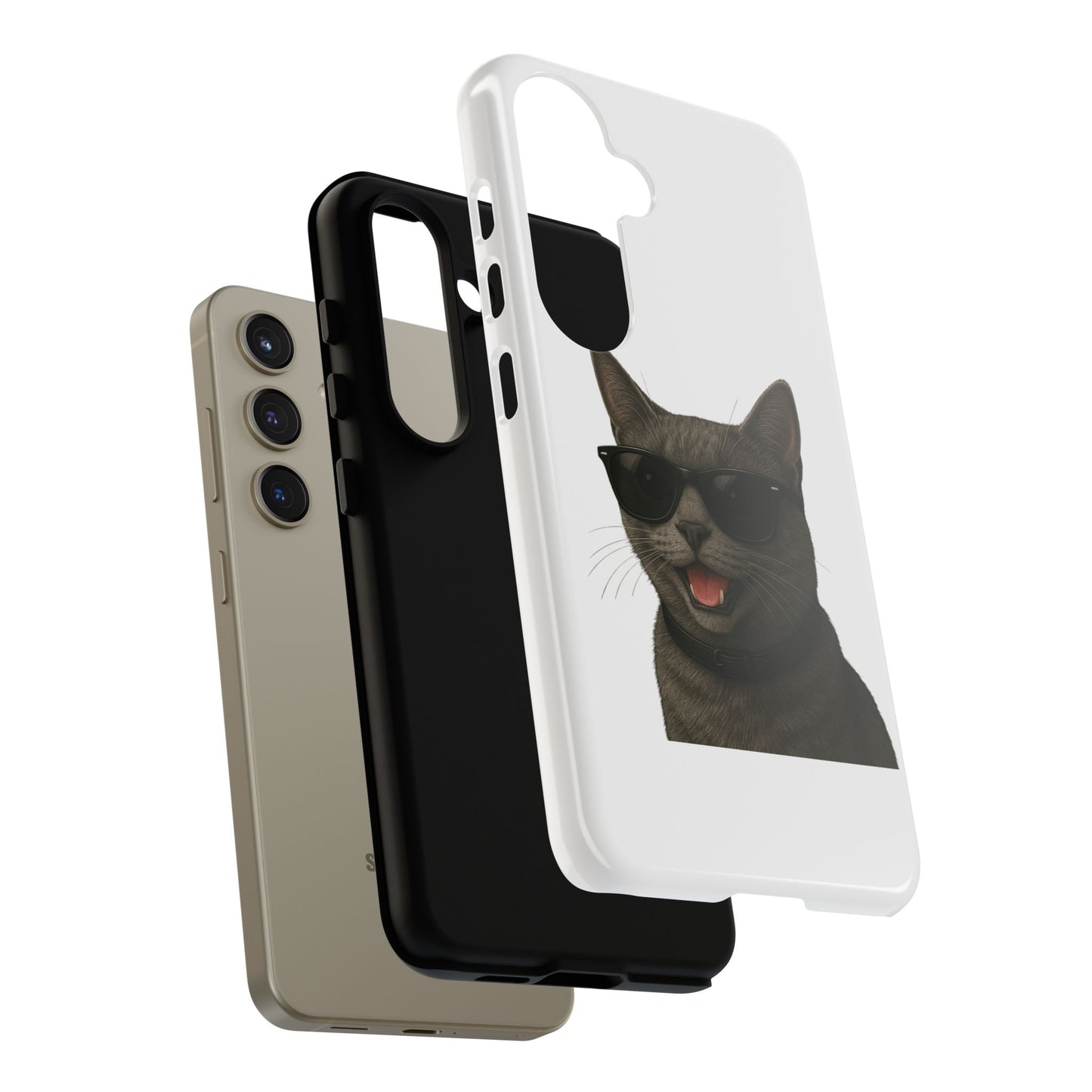 Gray Cat Wearing Sunglasses - Tough Phone Case