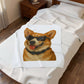 Corgi Wearing Sunglasses - Sherpa Blanket
