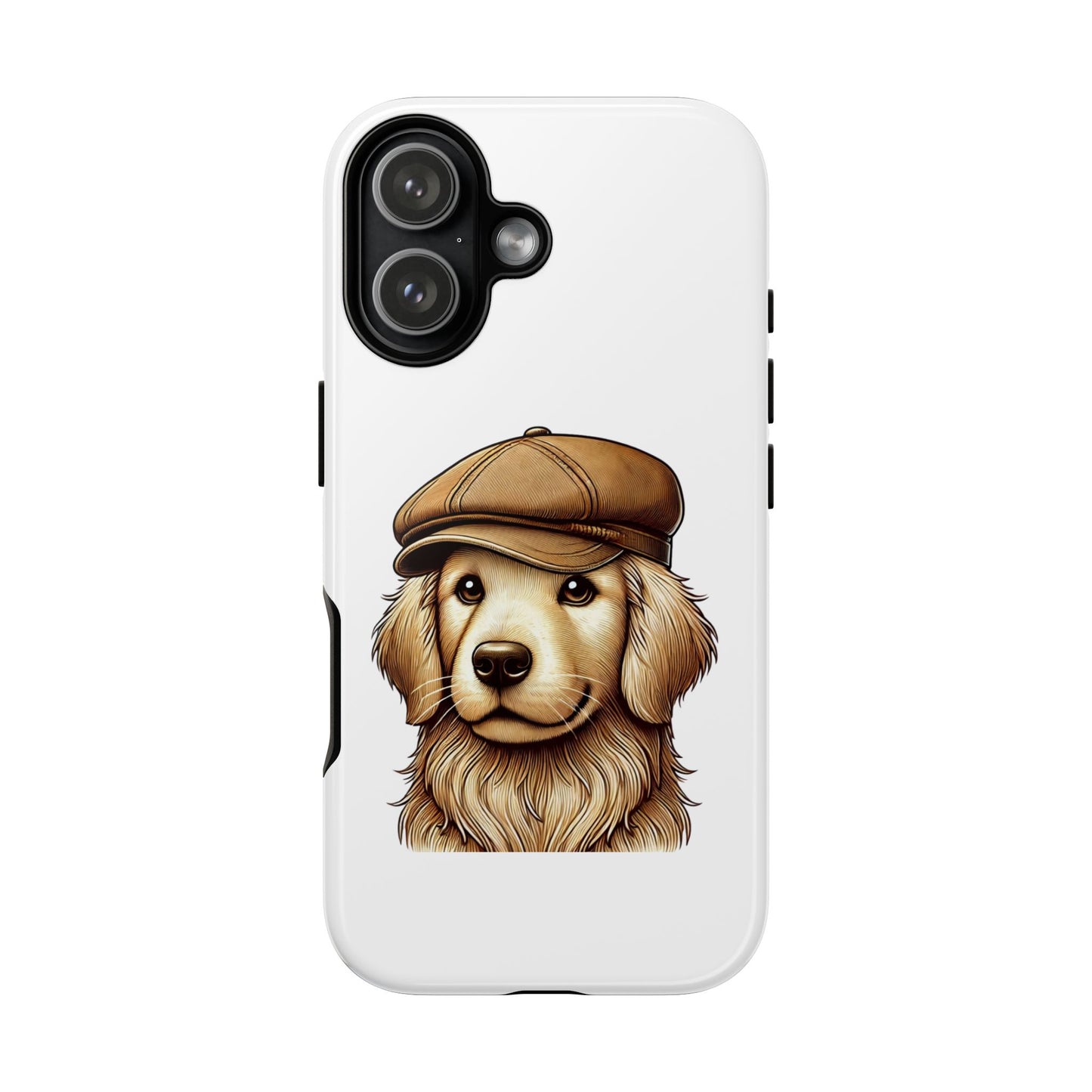 Golden Retriever Wearing a Newsboy Cap - Tough Phone Case
