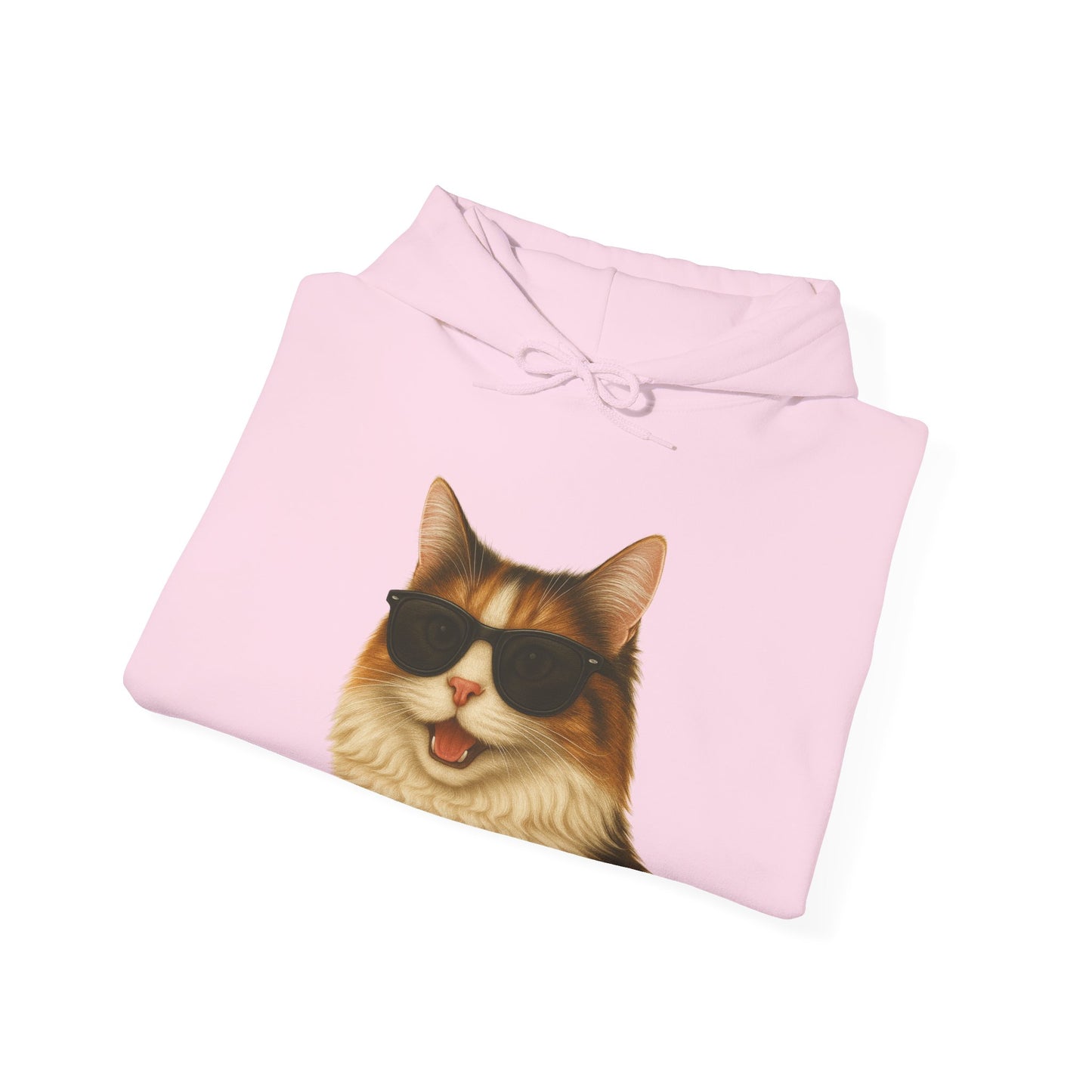 Calico Cat Wearing Sunglasses - Adult Hoodie