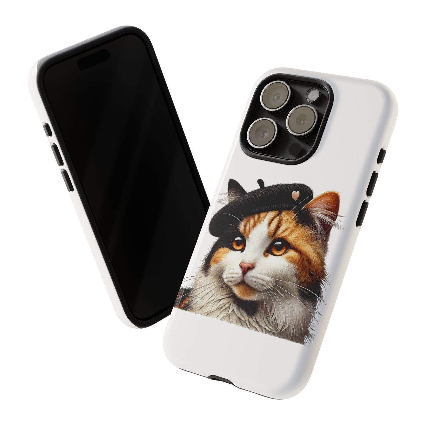 Calico Cat Wearing a Beret - Tough Phone Case