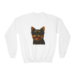 Yorkshire Terrier Wearing Sunglasses - Youth Sweatshirt