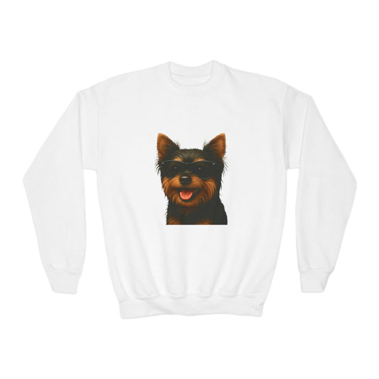 Yorkshire Terrier Wearing Sunglasses - Youth Sweatshirt