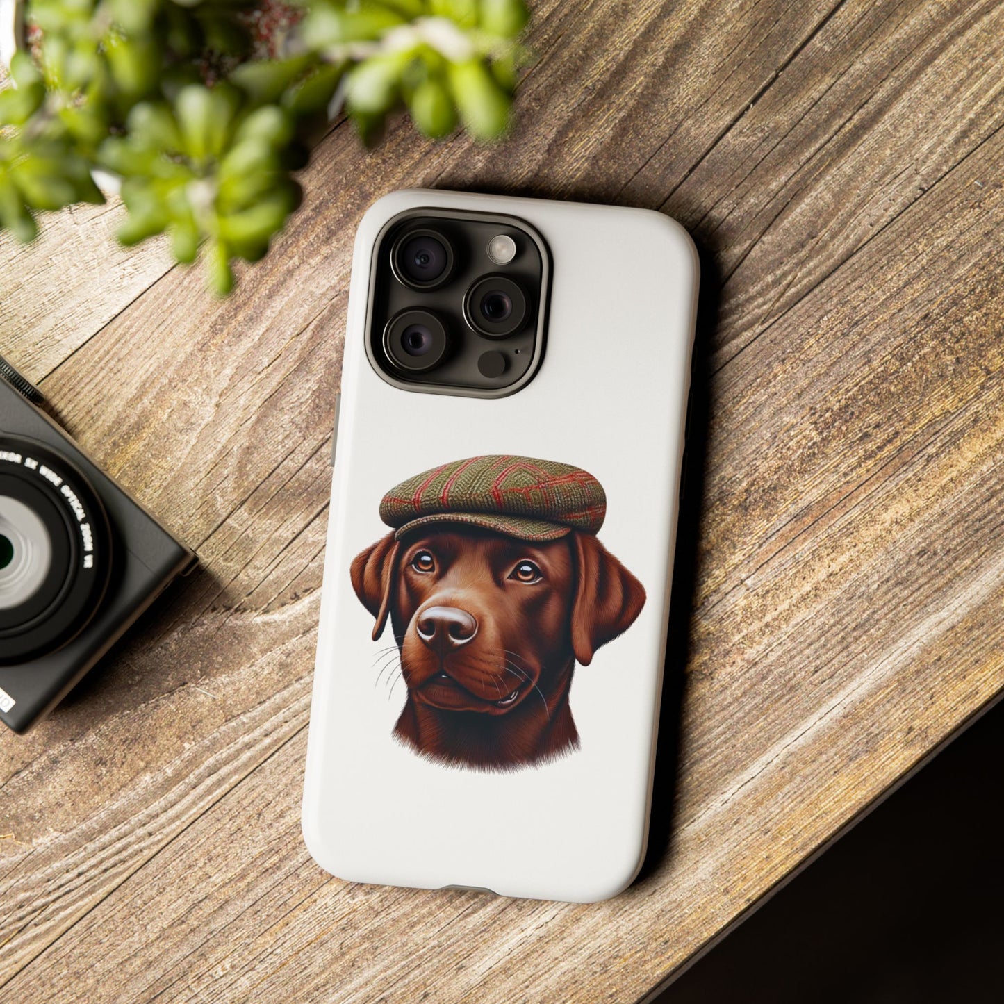 Labrador Wearing a Tweed Flat Cap - Tough Phone Case