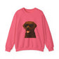 Brown Labrador Retriever Wearing Sunglasses - Adult Crewneck Sweatshirt