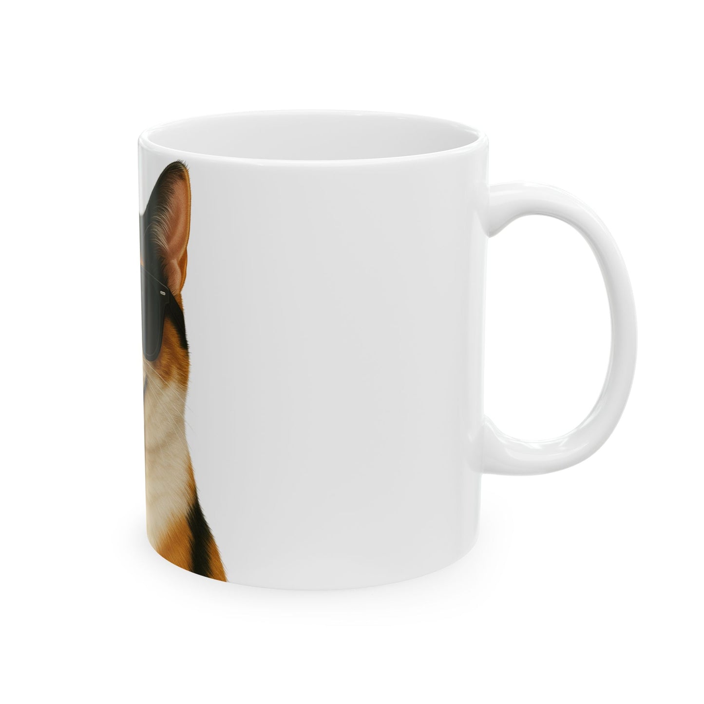 Calico Shorthair Cat Wearing Sunglasses Ceramic Mug
