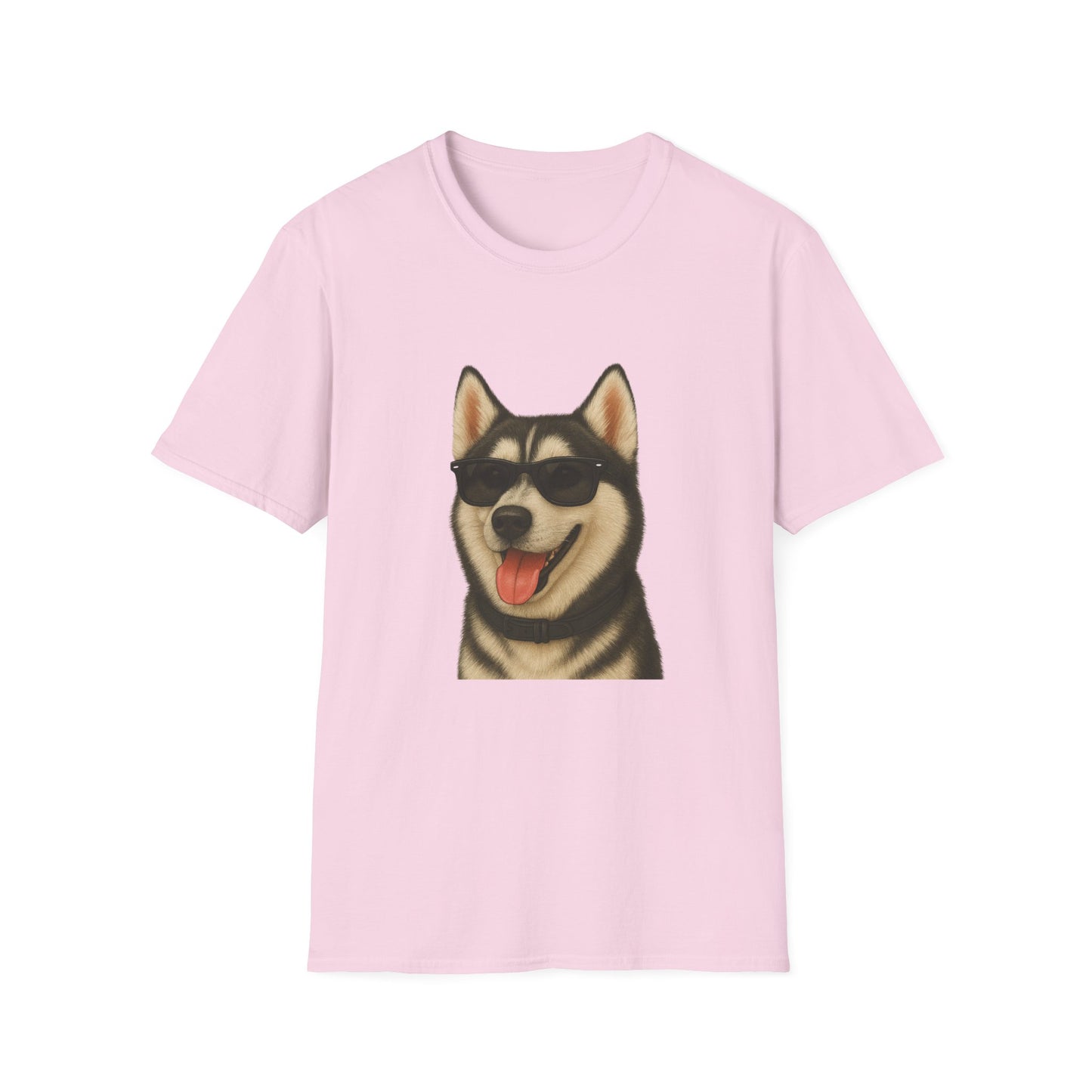 Siberian Husky Wearing Sunglasses - Adult T-Shirt
