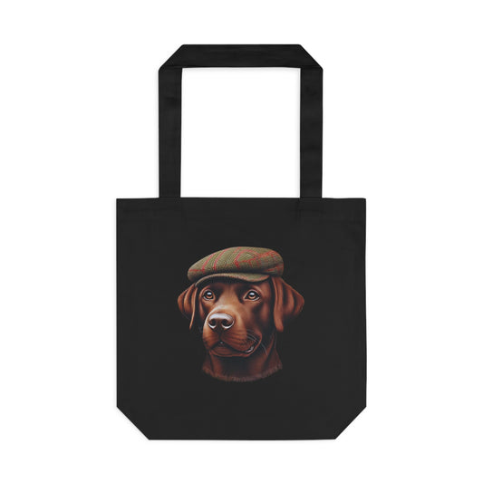 Labrador Wearing a Tweed Flat Cap - Cotton Tote Bag