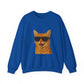 Orange Tabby Cat Wearing Sunglasses - Adult Crewneck Sweatshirt